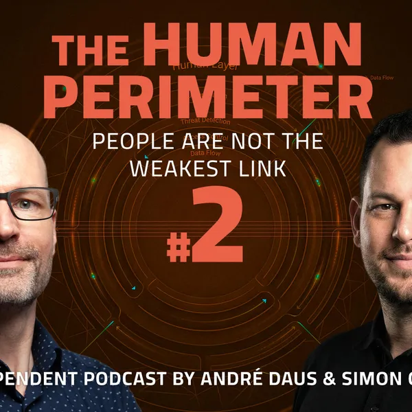 Episode 2 cover with hosts Simon Gajdosik and André Daus and the episode title 'People Are Not the Weakest Link'